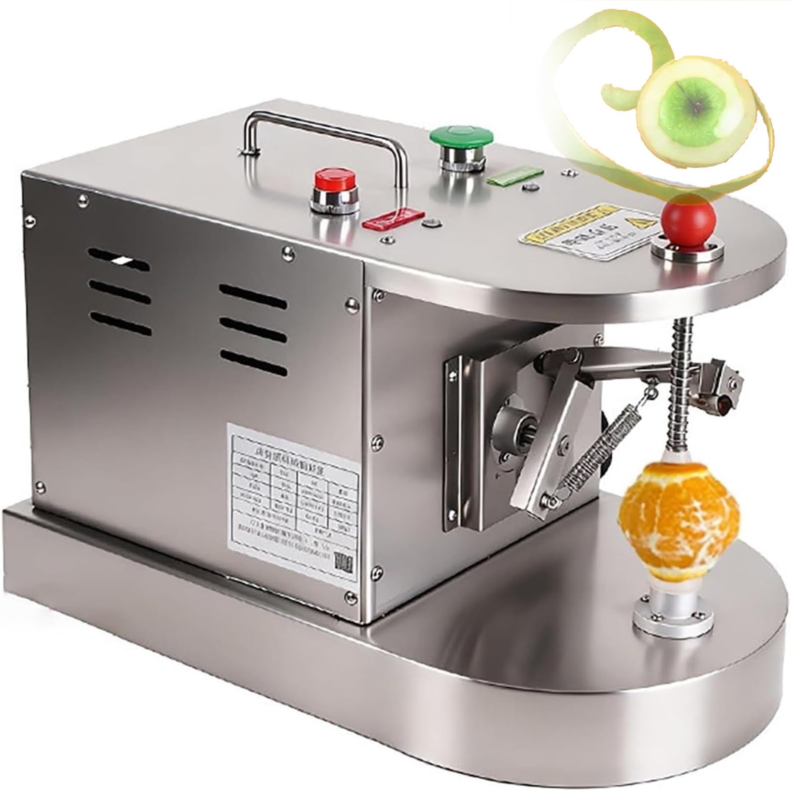 PweKzxt Electric Orange Lemon Peeler,Fruit Peeling Machine,Heavy Duty Orange Peeler,Full Automatic Stainless Steel Peeler for Lemon and Orange,Adjustable Height, 500pcs/h,for Lemons Oranges Peaches