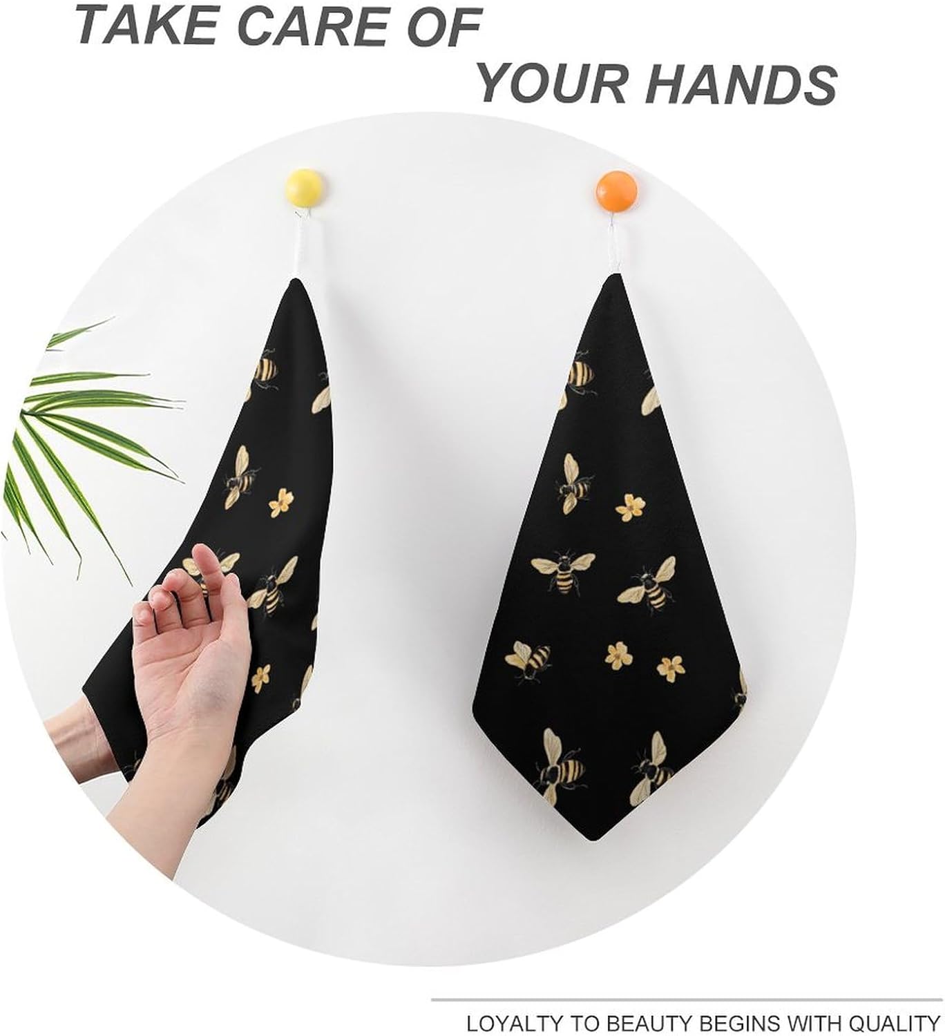 Flower Bee Towel Hand Towels Decorative Towel for Bathroom Kitchen Shower Gym 4PCS