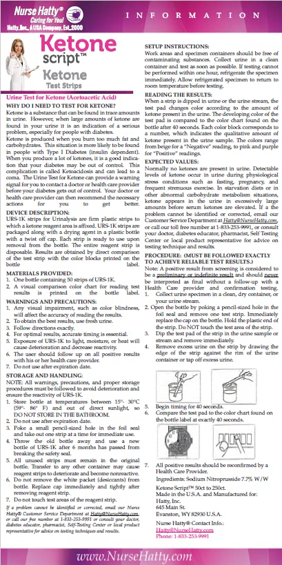nurse hatty 150ct diabetic amp ketogenic urine test strips great for standard ketogenic diet skd - long strips