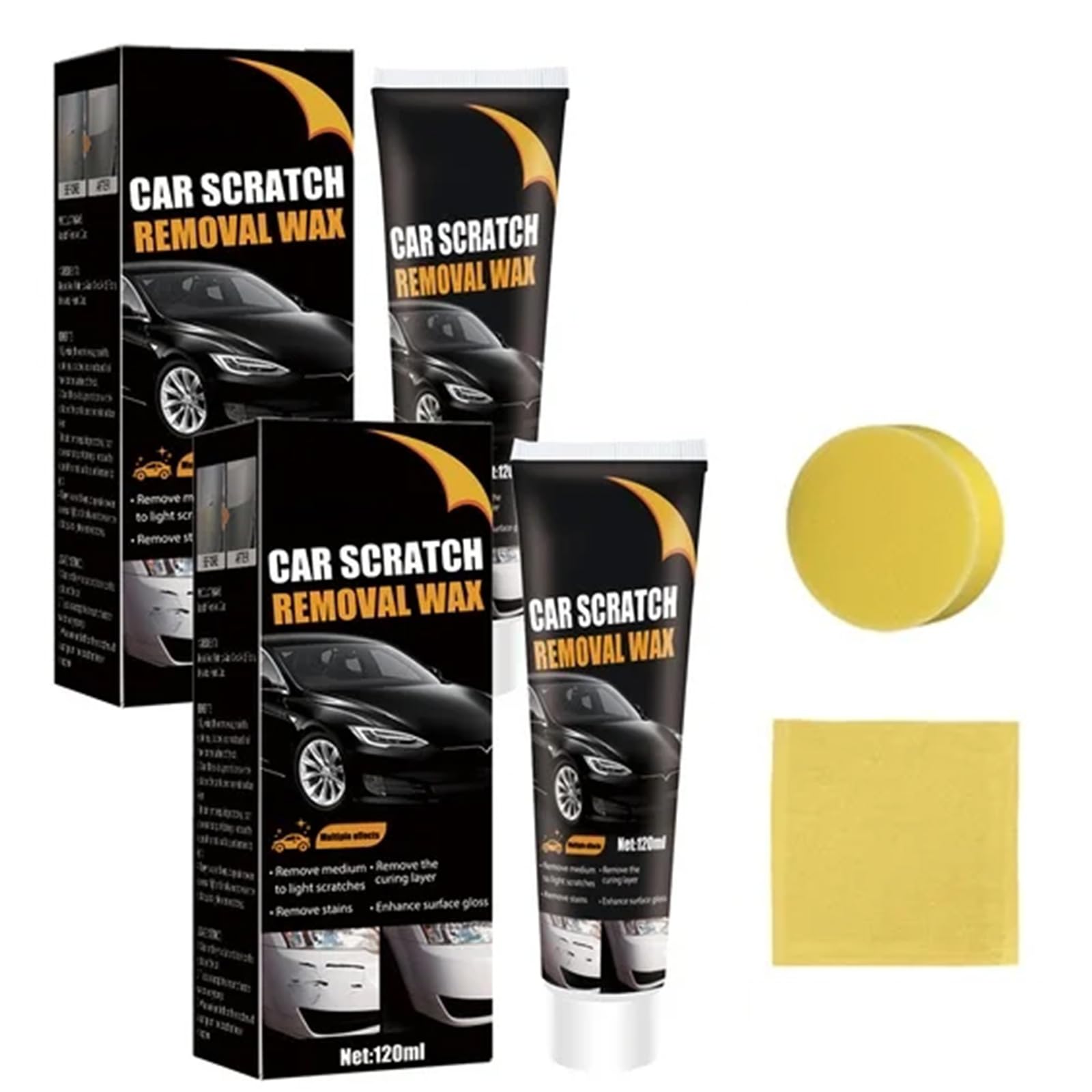 Zorkkra 2Pcs Car Scratch Remover, Perfect Paint Rapid Scratch Remov, 2026 New Scratch Repair Paste, Car Scratch Repair Kit For All Car Colours, Permanent Car Scratch Swirl Marks & Scuff Removal, 120Ml (2Pcs)