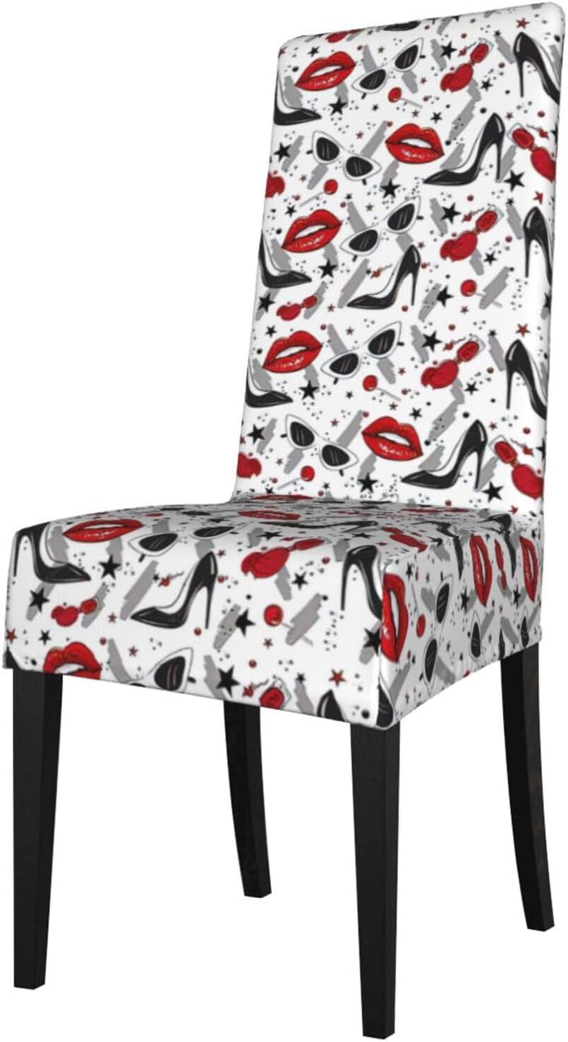Lips High Heels Protection Cover For Dining Chair Stretch For Dining Room Home Decoration