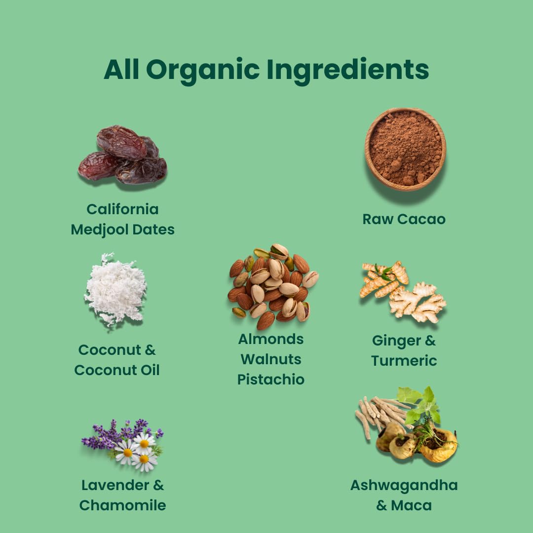 Jools High Fiber Date Bites Variety Pack | No Added Sugar, Plant-Based Superfood Snack with Ashwagandha & Maca, Ginger & Turmeric, Chamomile & Lavender - Vegan, Gluten Free - 3 Pack
