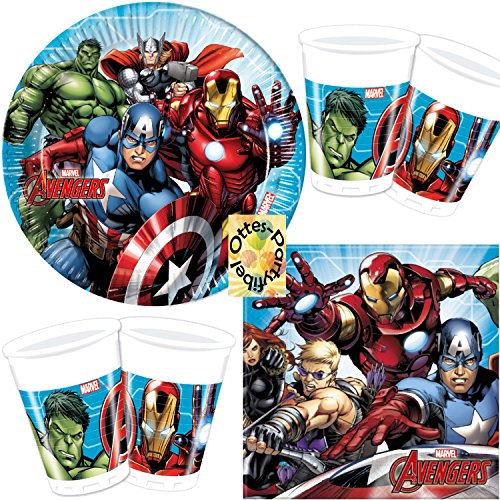 HHO Avengers Mighty 36tlg. für 8 Kinder Teller Becher Servietten