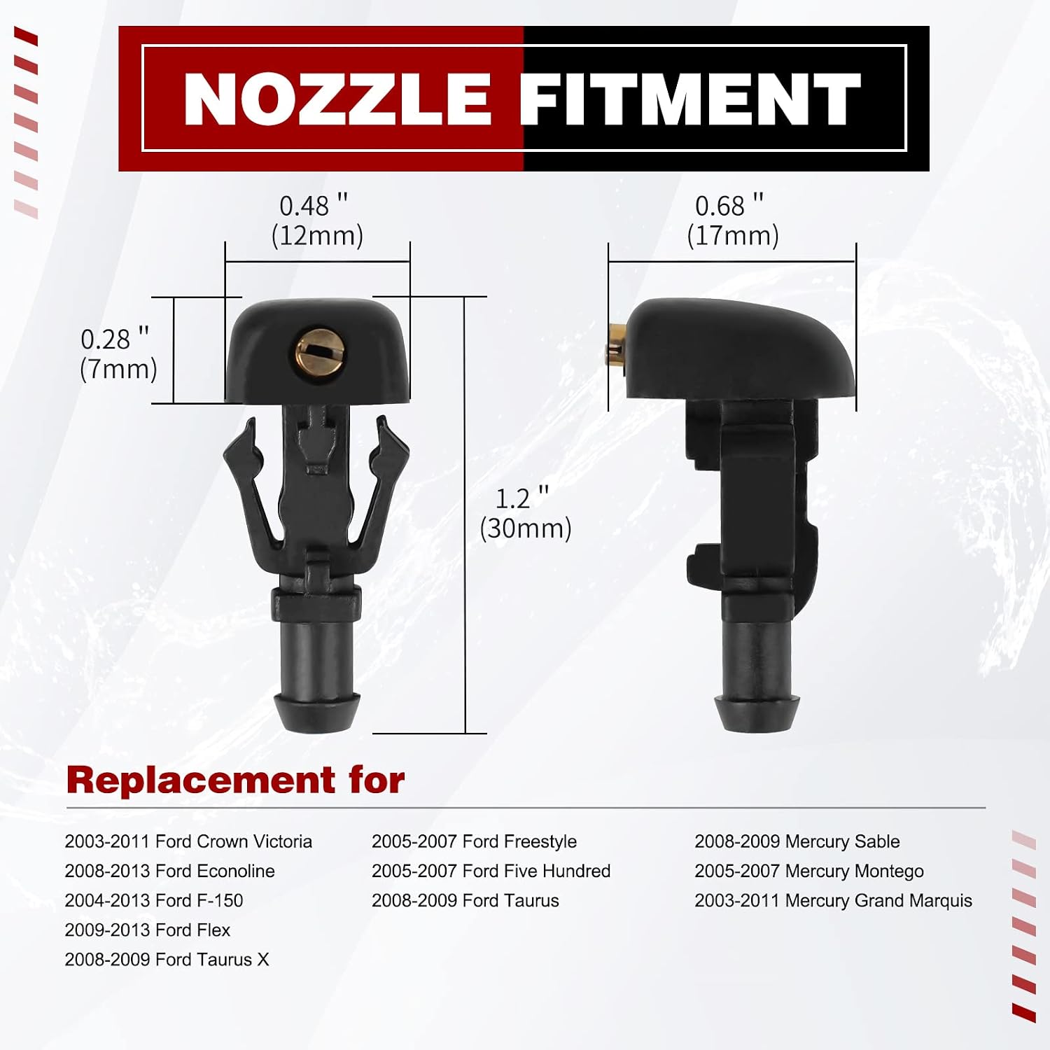 OTUAYAUTO Front Windshield Washer Nozzles - Replacement for 04-13 Ford F150 - Replaces OEM #: 3W7Z17603AA, Spray Jet Kit (pack of 2)