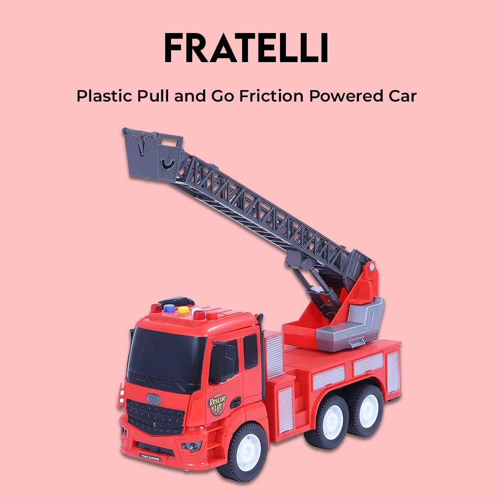 FRATELLI Kid Plastic Pull And Go Friction Powered Car, Pack Of 1, Red