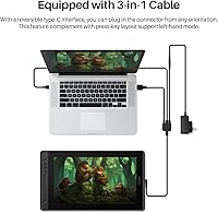 Vista 6 de HUION KAMVAS Pro 16 - Tableta de dibujo gráfico con pantalla de inclinación totalmente laminada, sin batería, lápiz táctil, soporte ajustable