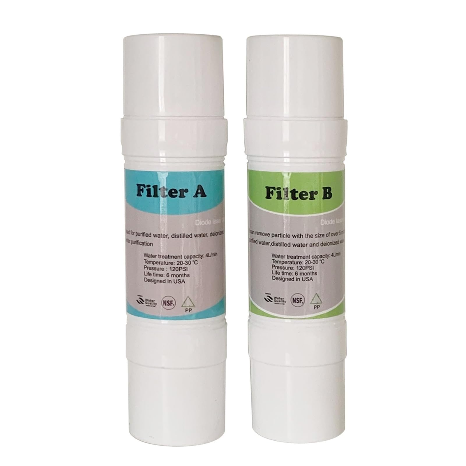 Compatible con láser de diodo, paquete de 2 filtros de agua en línea 3/8 A y B for máquinas de refrigeración de salones de belleza
