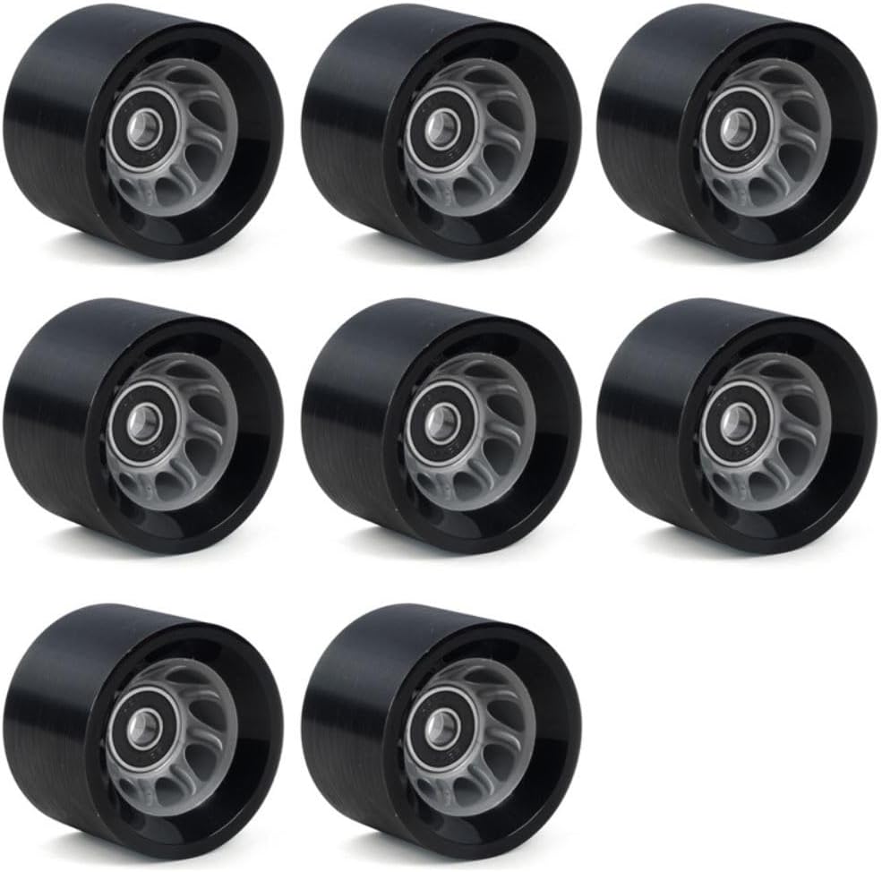 8 Pack 58mmx39mm Roller Skate Wheels 90A 92A Quad Skate Wheels with Bearings for Outdoor Double Row Skating or Skateboard Accessories(92A Black)