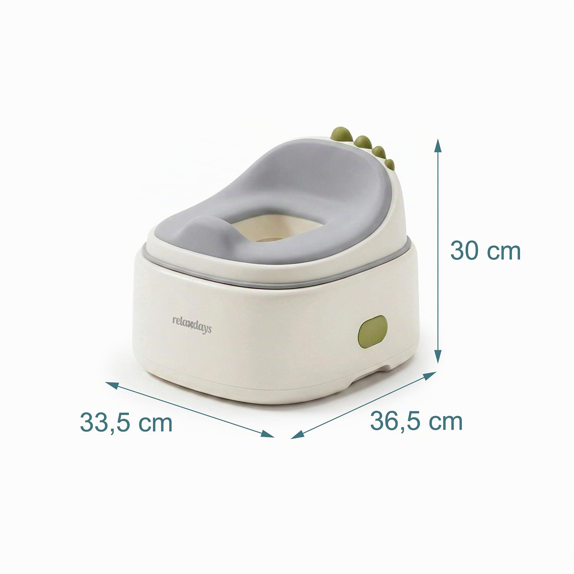 Relaxdays Vasino 4-in-1, Dino, vasino con Coperchio, HBT: 30x36,5x33,5 cm, Riduttore WC e Sgabello, da Viaggio, Blu