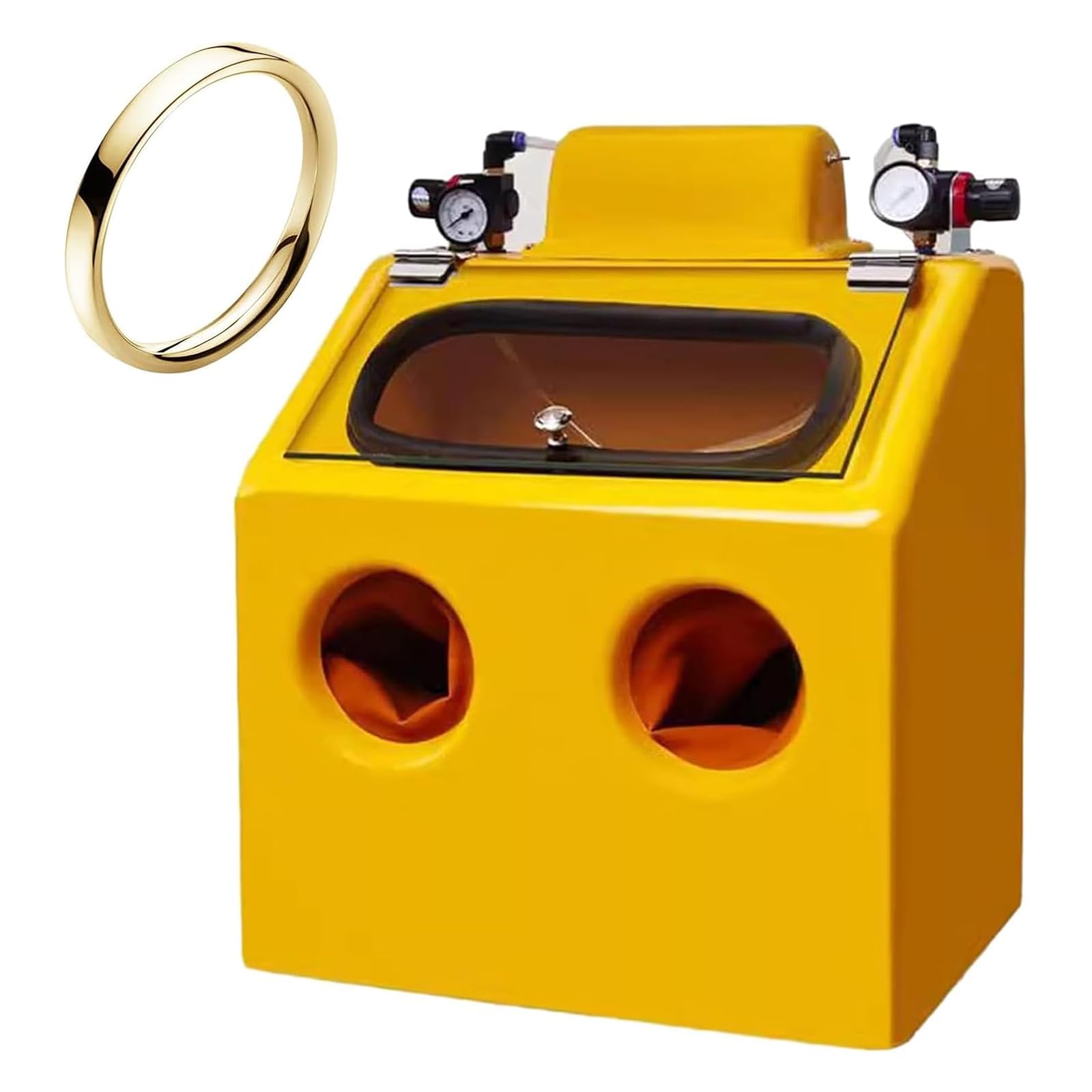 MObyat Bench Top Sand Blaster Cabinet, Portable Sandblasting Equipment with Foot Switch/Light, for Sandblasting and Polishing/metal Rust Removal/impurity Cleaning/detail Finishing