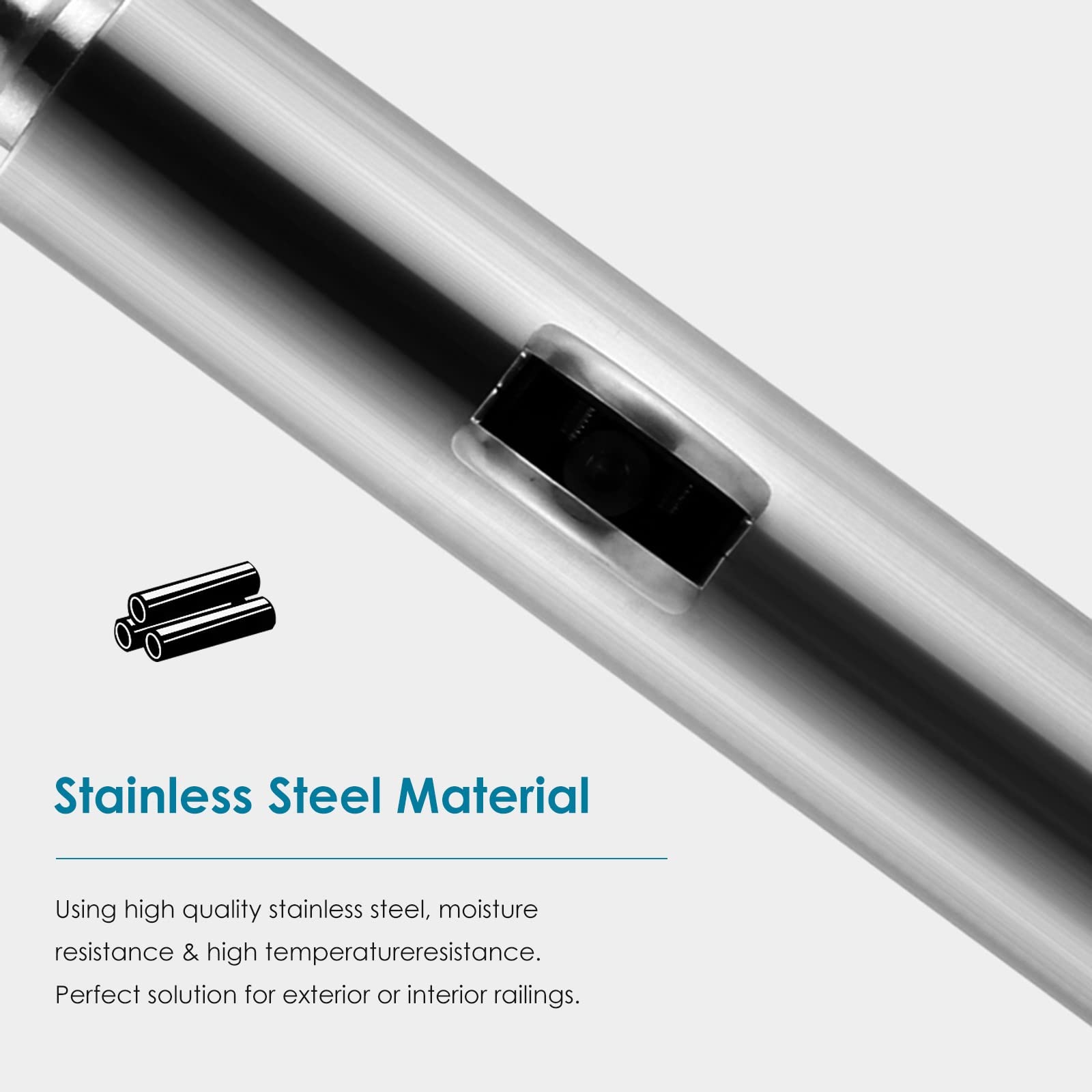 Morsetto alto per ringhiera in vetro per pannelli da 10-12 mm, sistema di supporto da 45,3" per balaustre interne/esterne, palo di recinzione grigio basso resistente, soluzione di sicurezza sicur