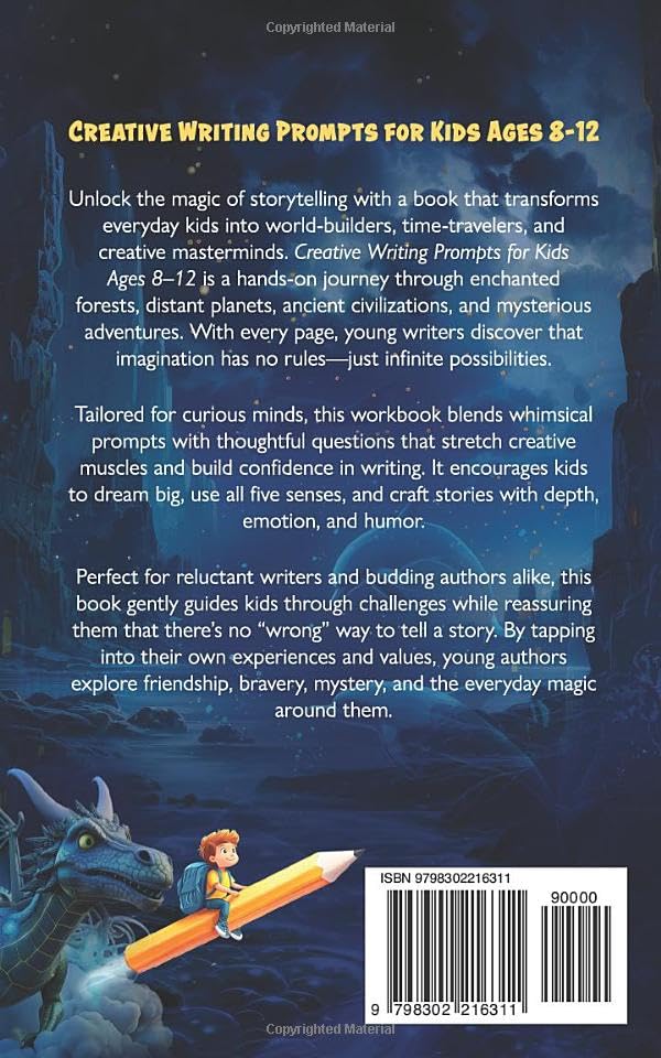 Creative Writing Prompts for Kids Ages 8-12: An Imaginative Workbook with Story Prompts, Thoughtful Questions, and Writing Tips to Encourage Young Minds - Image 2