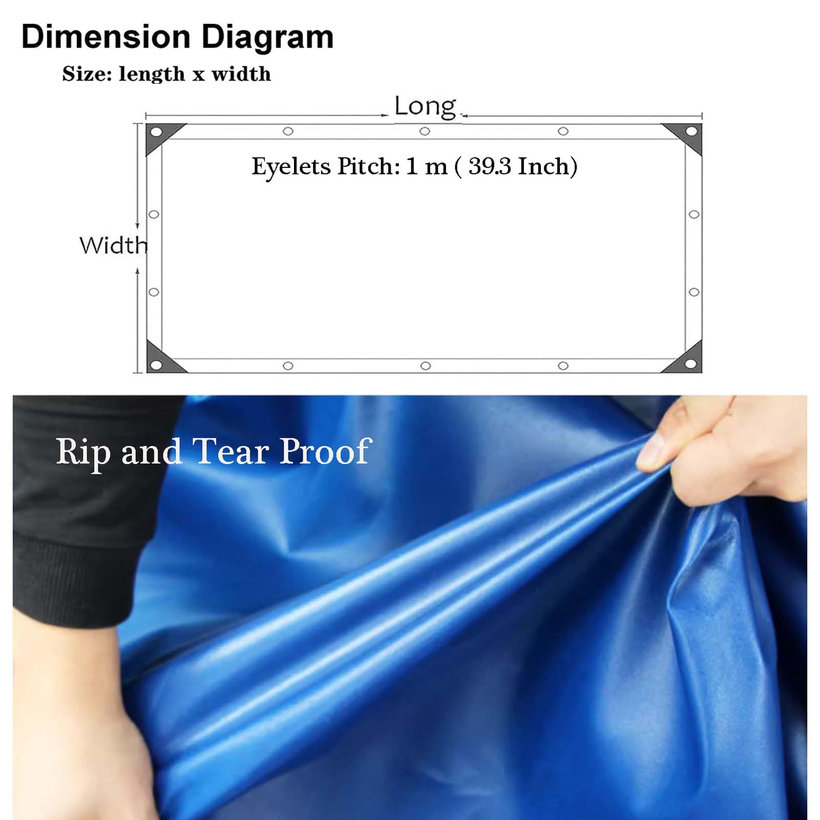 Teloni, teloni Impermeabili Resistenti 26,26x26,2 Piedi, telone in PVC Spesso con Occhielli, Antipioggia, 500 g/m², Copertura Impermeabile Durevole per Auto, Barca, Campeggio, Uso Esterno