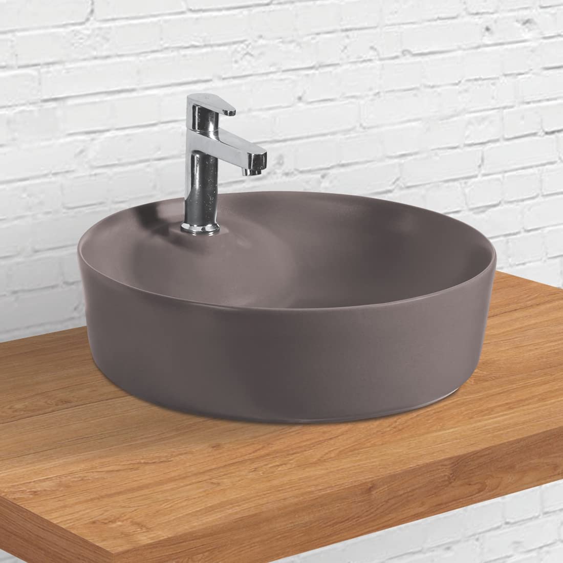 Kemjo Table Top Wash Basin for Bathroom | Counter Top Wash Basin/Sink for Living Room (17.12 x 17.12 x 4.2 Inch, Sera (Choco Matt)) (B09K78SVCG) Amazon Price History, Amazon Price Tracker
