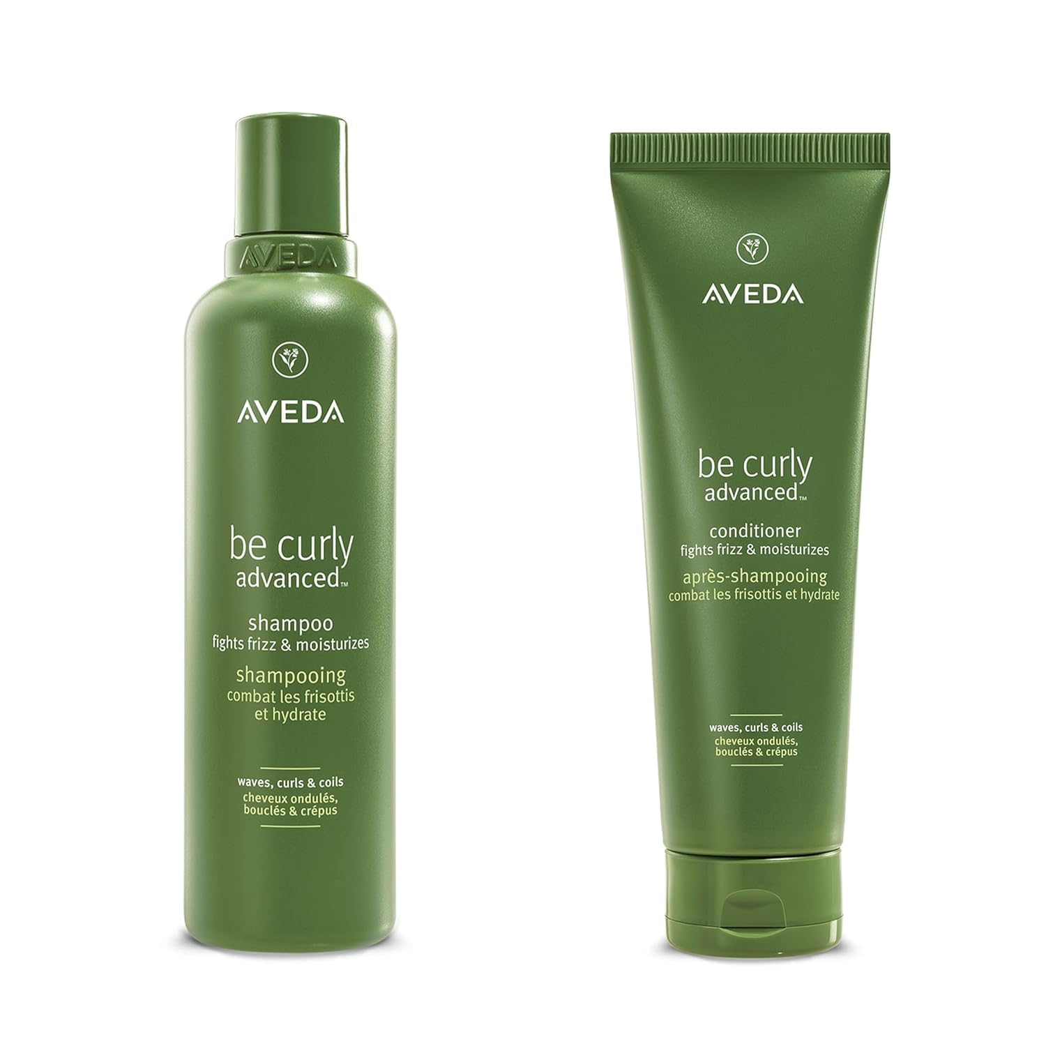 Aveda Be Curly Routine: Shampooing Hydratant (250ml) + Après-shampooing (250ml) - Cheveux Bouclés- Shampoing vegan anti-frisottis- Sans silicone et sans sulfate - démêlant naturel
