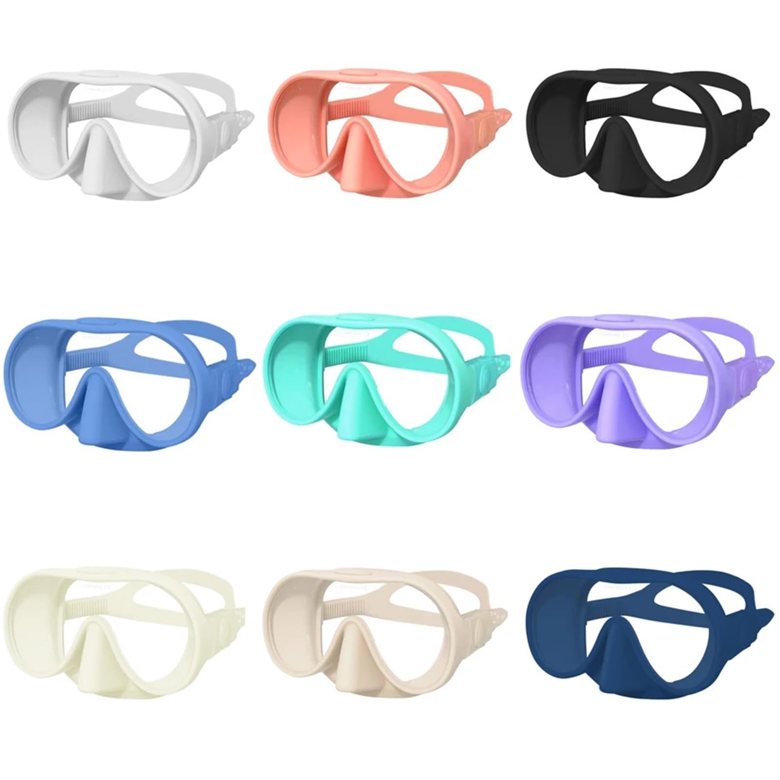 Tauchmasken Taucherbrille Taucherbrille Schnorchelanzug Tauchmaske Schnorchelmaske Ultraweites Sichtfeld Antibeschlag(Off-White)