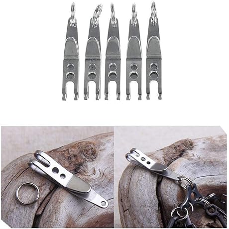 5Pcs Mini EDC Gear Pocket Suspension Clip Hanger Keychain Key Ring