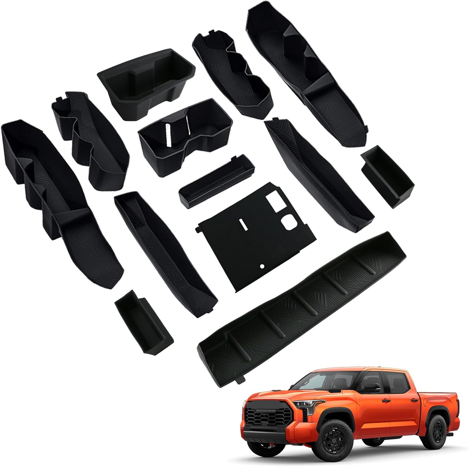 Interior Silicone Liner Insert for Tacoma 4th Gen 2024-2025, Silicone Cup Holder Set for Toyota Tacoma 2025 Accessories, Fits only Double Cab Models - Fully Covered