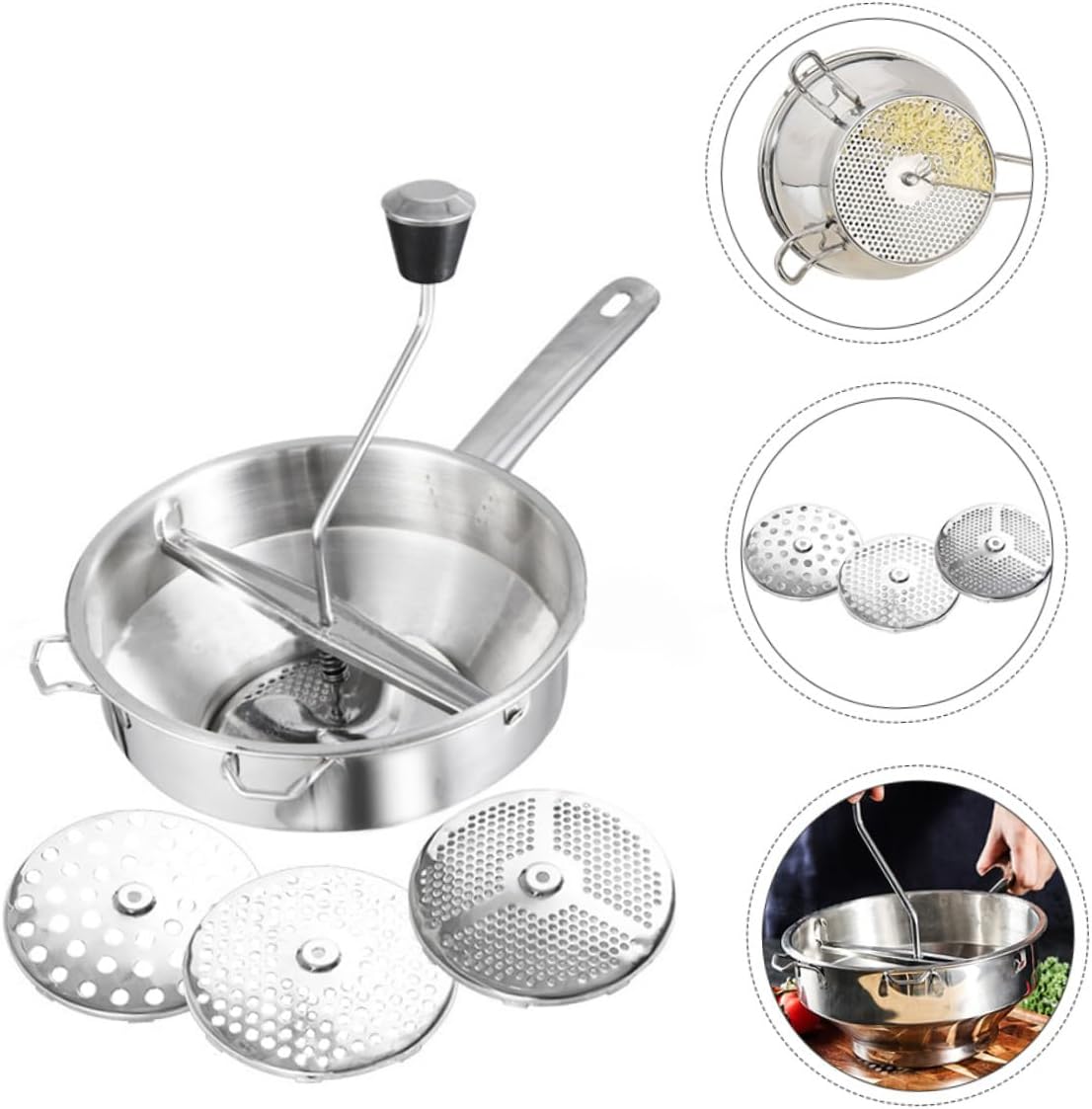 Stainless Steel Food Blender for Vegetables and Fruits Multi-functional Cooking Tool for Home and Kitchen with Comfortable Grip and Professional Design