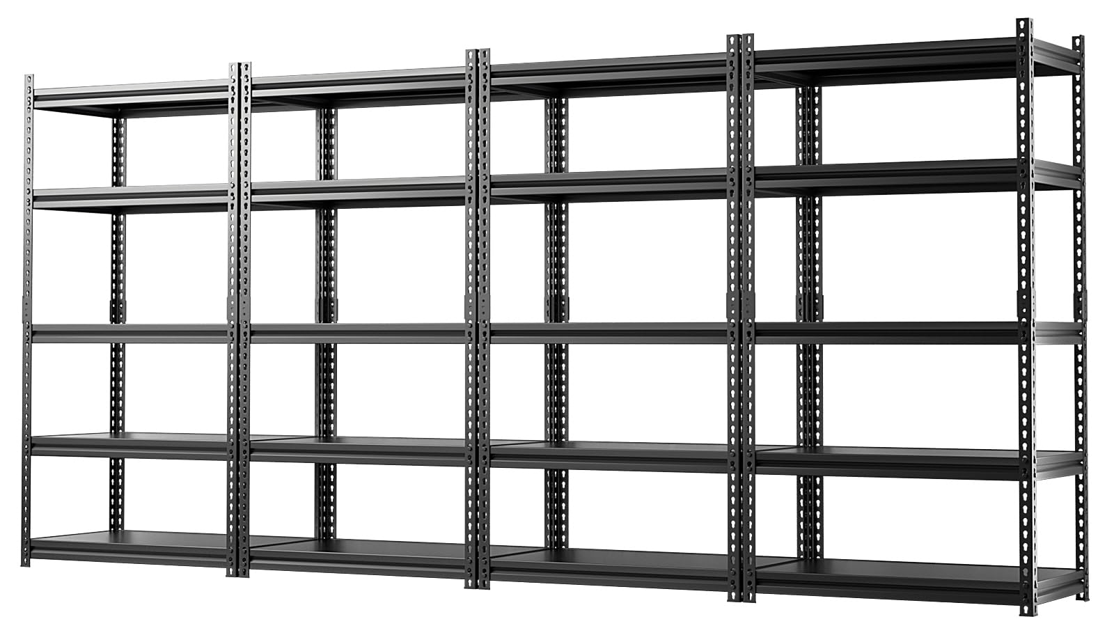 NAIZEA Storage Shelves for Garage, 5-Tier Adjustable Metal Shelving Garage Shelving for Garage, Basement, Pantry, Warehouse (4 Pack, 35.8" W x 16.1" D x 72" H)