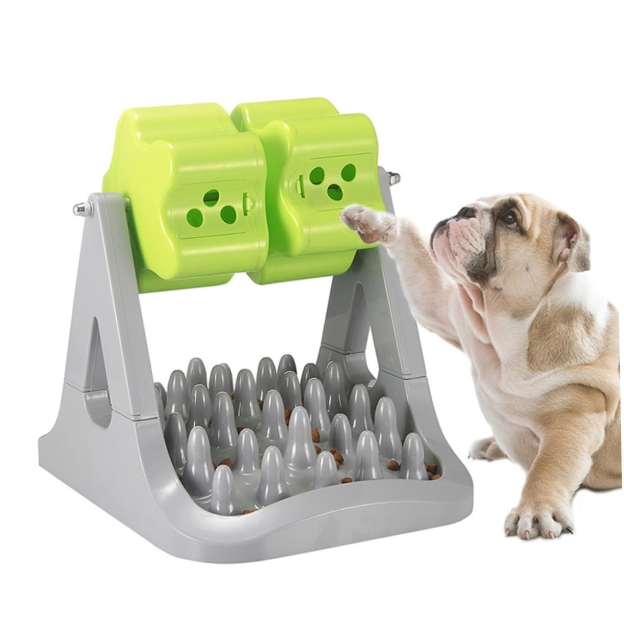 Mangeoire pour Chien Rotative Automatique en Abs Verte Compacte