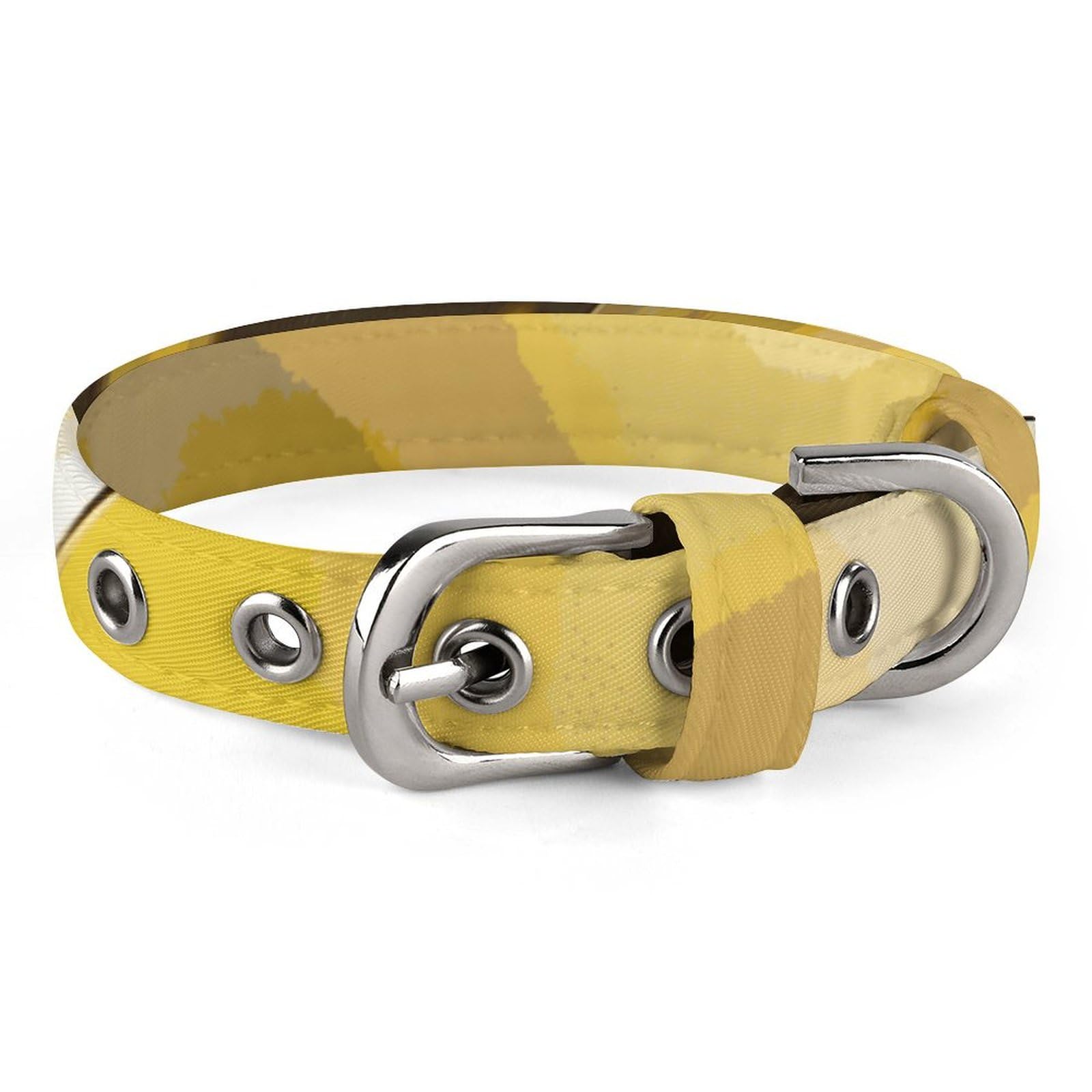 Collier réglable pour chien et chat motif papillon jaune et bougies blanches