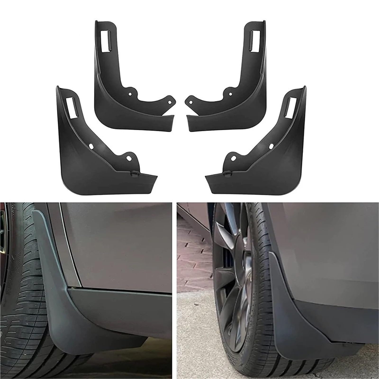 Pasuje do modelu Tesla Y Juniper 2020-2024 2025 błotniki błotnik bez wiercenia bez taśmy Chlapacze samochodowe(Model Y Matte Black)