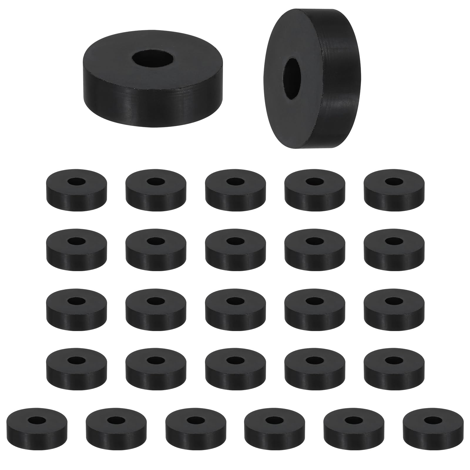 sourcing map 28 Pcs Round Rubber Spacers 20mm OD x 6mm ID x 6mm Thickness 38 Pcs Round Rubber Spacers 20mm OD x 5mm ID x 8.5mm Thickness