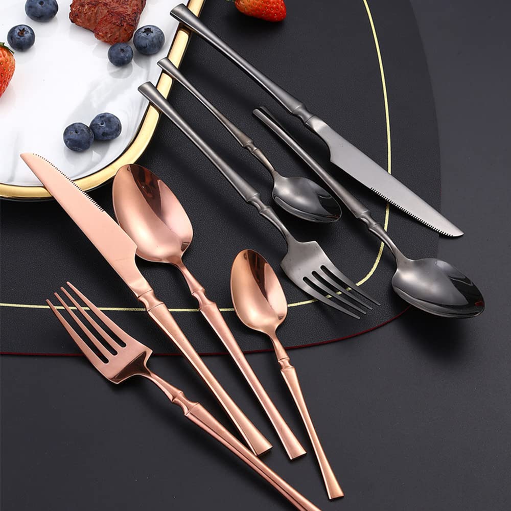 Genérico Juego De Cubiertos Dorados De 16 Piezas, Cubiertos De Acero Inoxidable De Grado Alimenticio, Juego De Cubiertos Resistente A La Oxidación Y Duradero, Cubiertos para Banquetes De Bodas