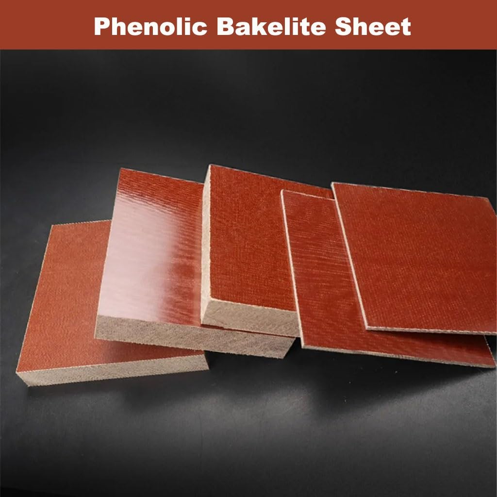 Resin Board Bakelite Sheets,1pcs Phenolic Bakelite Board, Thick 2mm -20mm Composite Insulated Glulam Plate, Electrical Wooden Fabric Sheet, Resin Laminate Veneer Washer(8x100x100mm)