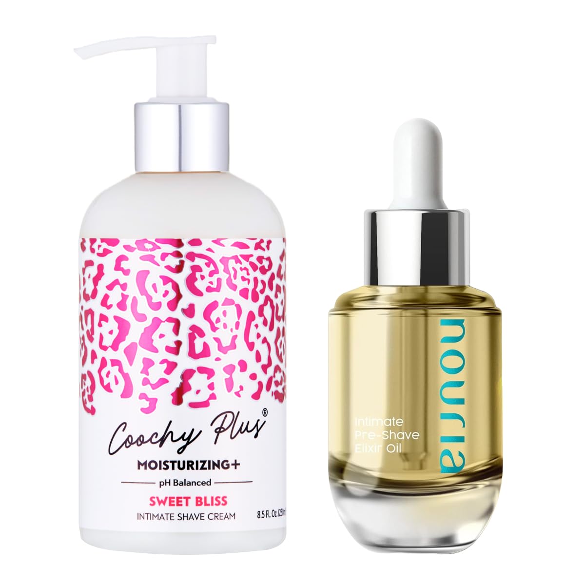 Coochy Plus Shave Cream Sweet Bliss 8.5oz + Pre-Shave Elixir Oil 1oz Kit