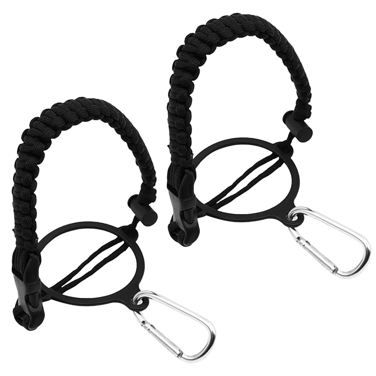 ZEACCT 2-Pack Paracord Water Bottle Holder, Durable Carrying Straps with Safety Ring and Carabiner