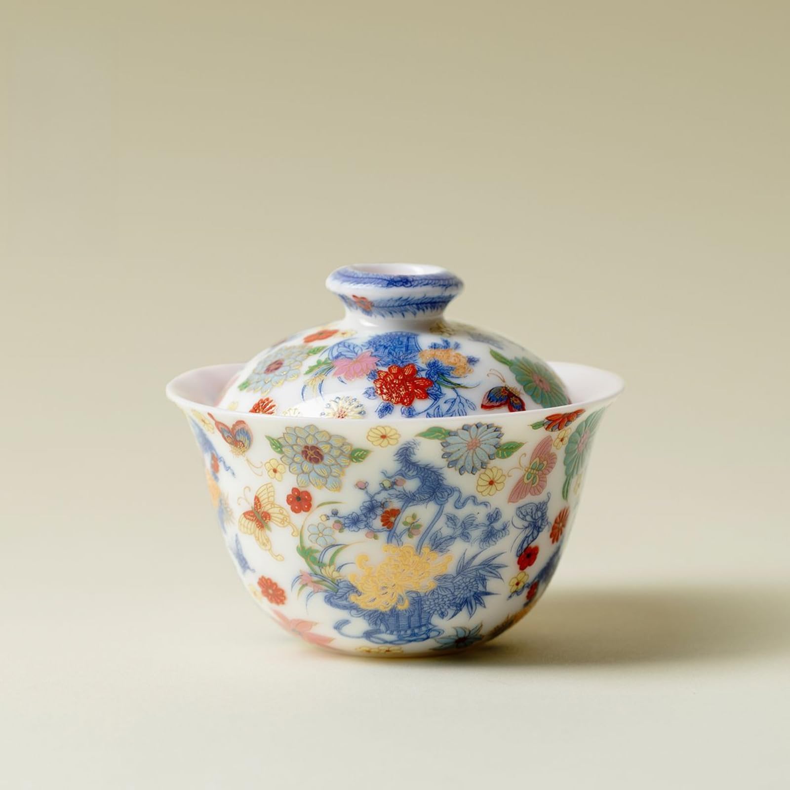 Ręcznie rysowany Gaiwan, 120 ml, zestaw do herbaty Kung Fu odporna na ciepło miska do herbaty
