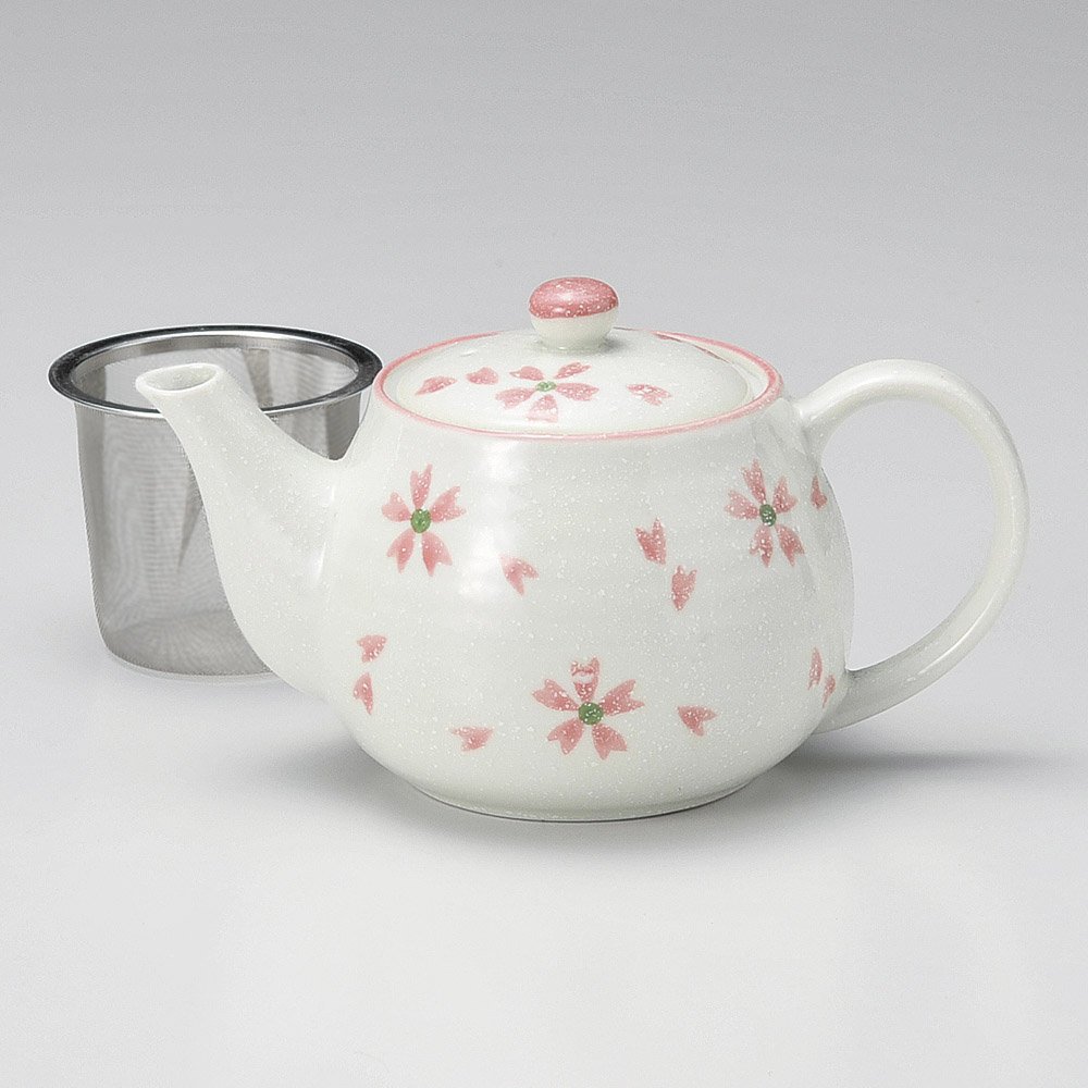 Sakura Light Snow Lightweight Pot with Ami [15.2 fl oz (450 cc), Pot] Imported | Restaurant, Ryokan, Japanese Tableware, Restaurant, Stylish, Tableware, Commercial Use