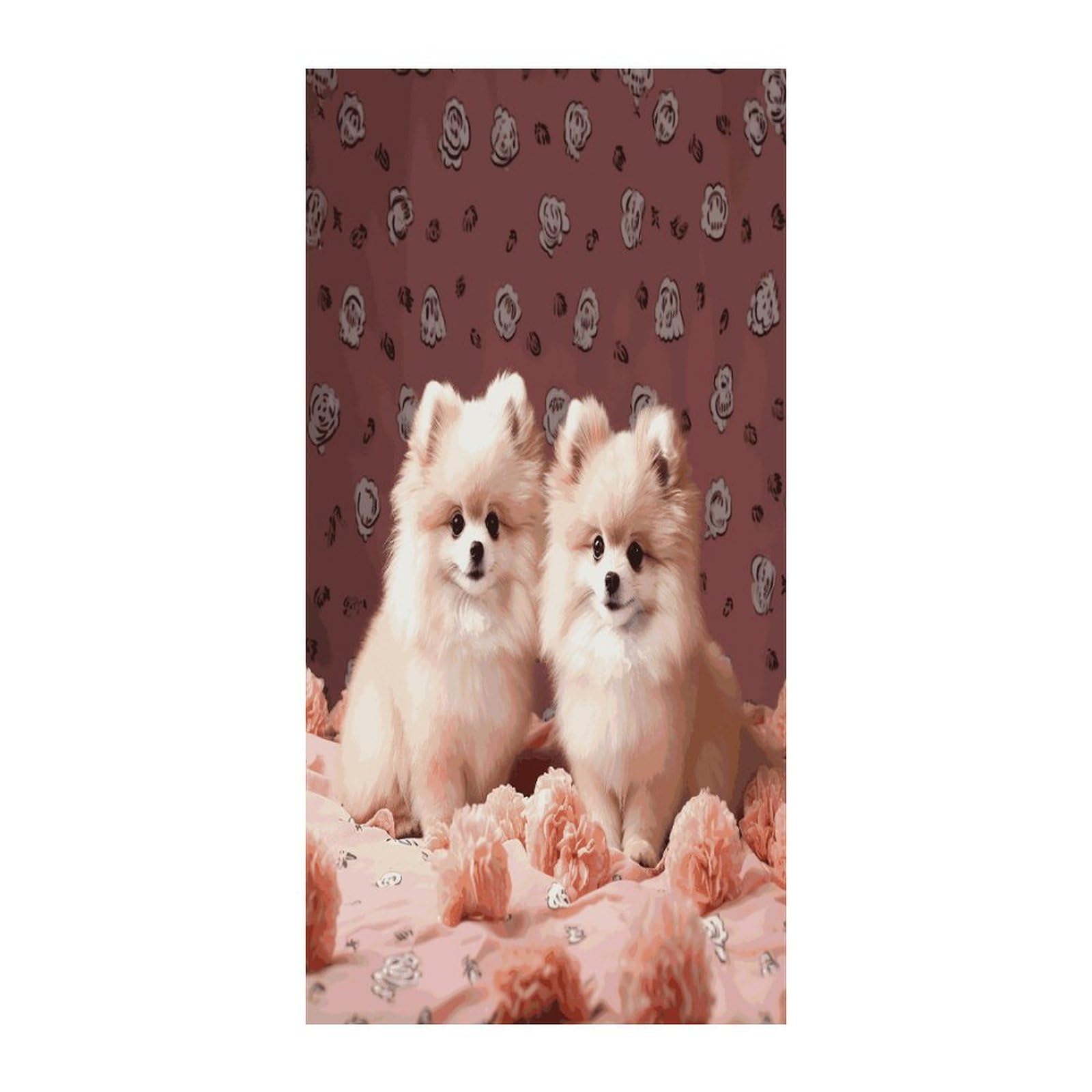 Fekiloot Style Pomeranians Puppies And Point Door Curtain Room Divider Curtains