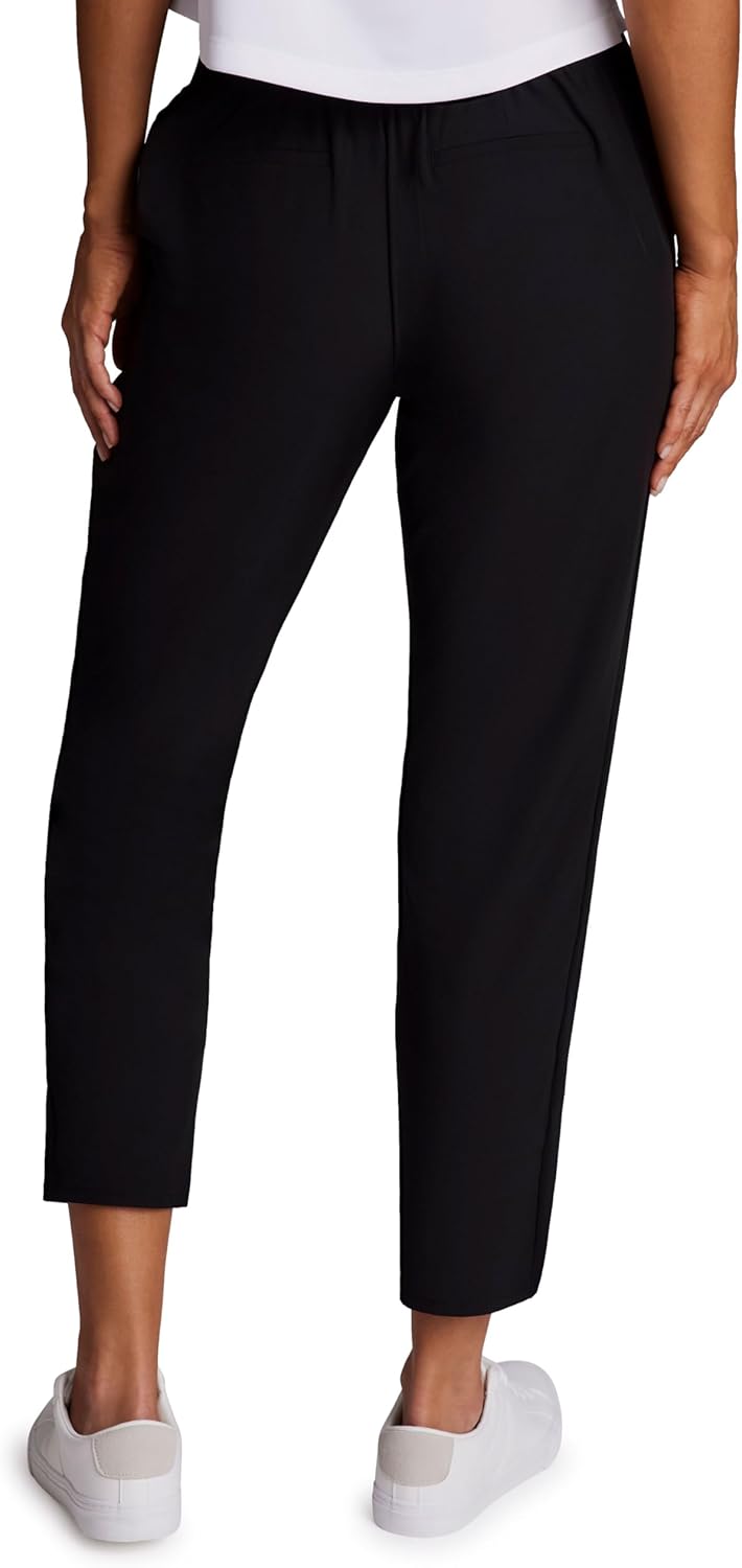 RBX Women's Ankle Pant, Quick Drying Lightweight Stretch Woven Flat-Front Straight Leg Pants