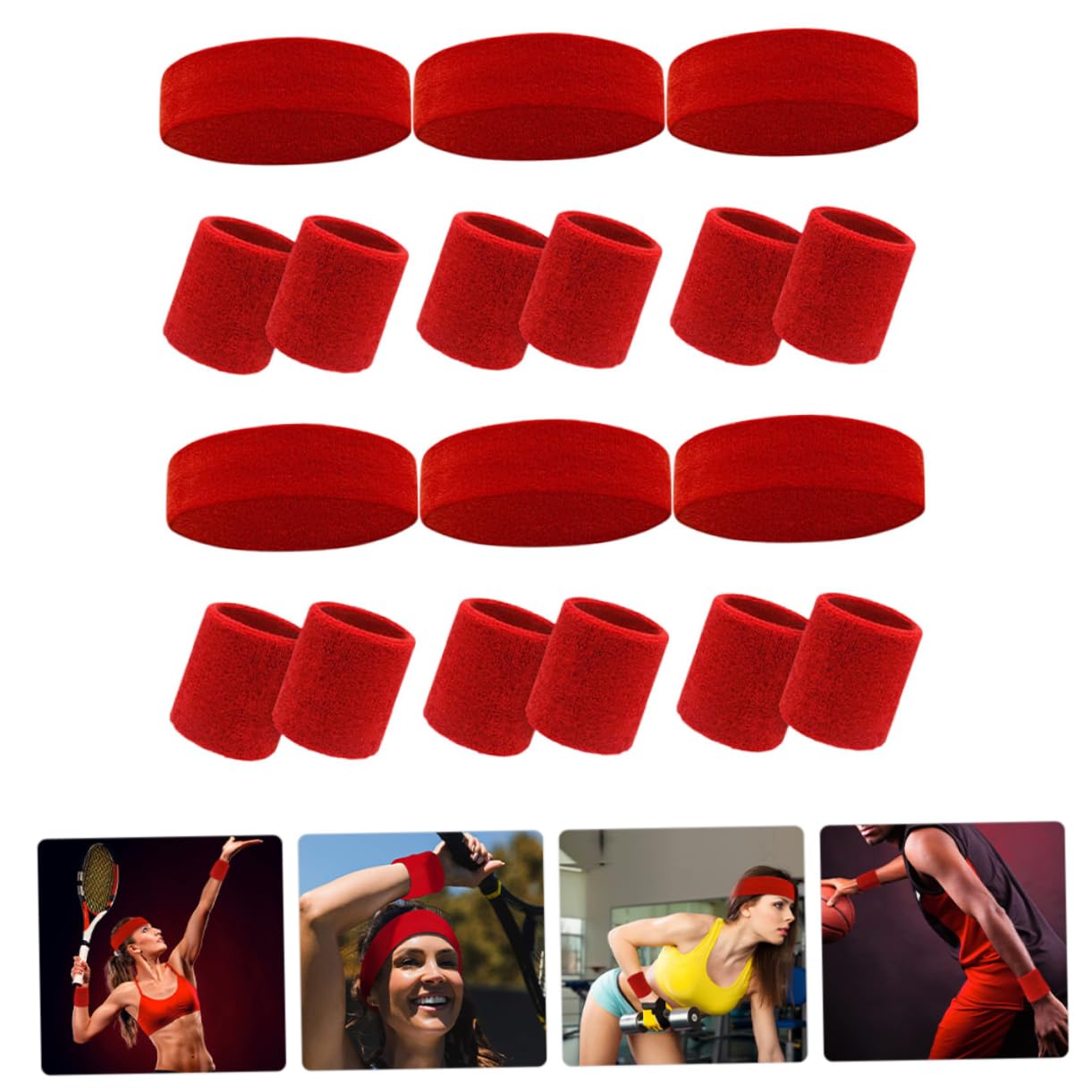 Sportarmbänder Satz mit Stirnband und Schweißbändern aus Polyester