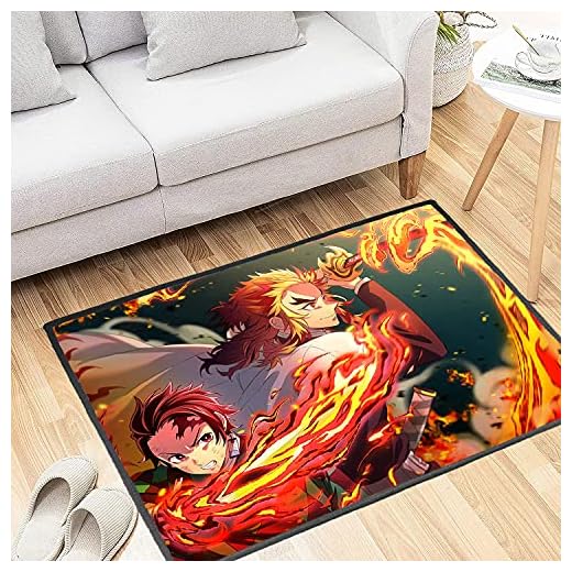 Anime Rug Popular Anime Area Rugs Slip Stain Resistant Soft Carpet for Boys Girls Gaming Desk Home Decor Non-Slip Doormats (16x24 Inches)