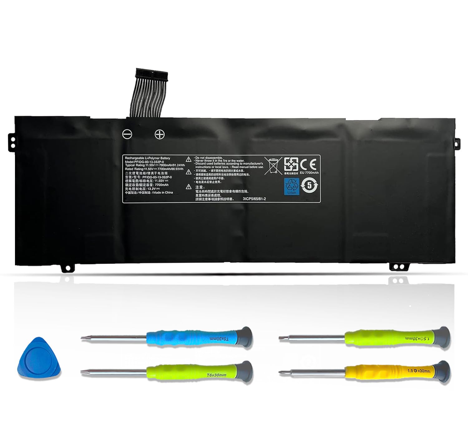 ASODI PFIDG-00-13-3S2P-0 91.24Wh Laptop Battery Compatible with Eluktronics MAX-17,Schenker S1 Plus VIA 15 Mechrevo Code 01 Umi Air2 Medion Erazer
