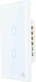 Interruptor Inteligente Touch 1,2,3 e 6 Botões Teclas 4x2 e 4x4 Alexa Google Wifi App Tuya Pandaplus Controle de Voz Automação Bivolt (Branco 2 Botões)