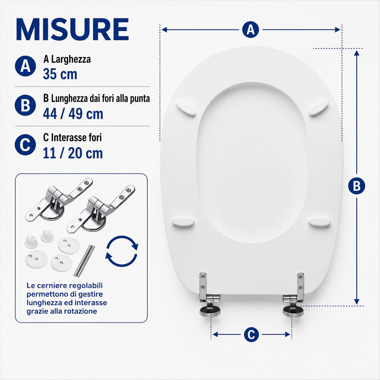 Copriwater Liuto Ideal Standard malowane drewno kompatybilne/dedykowane ekonomiczne by HYDRO HOME (BIAŁY I.S.)