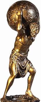 Atlas Statue, Bronze Greek Titan Atlas Carrying The World Statue Roman God of Heaven and Astronomy Sculpture