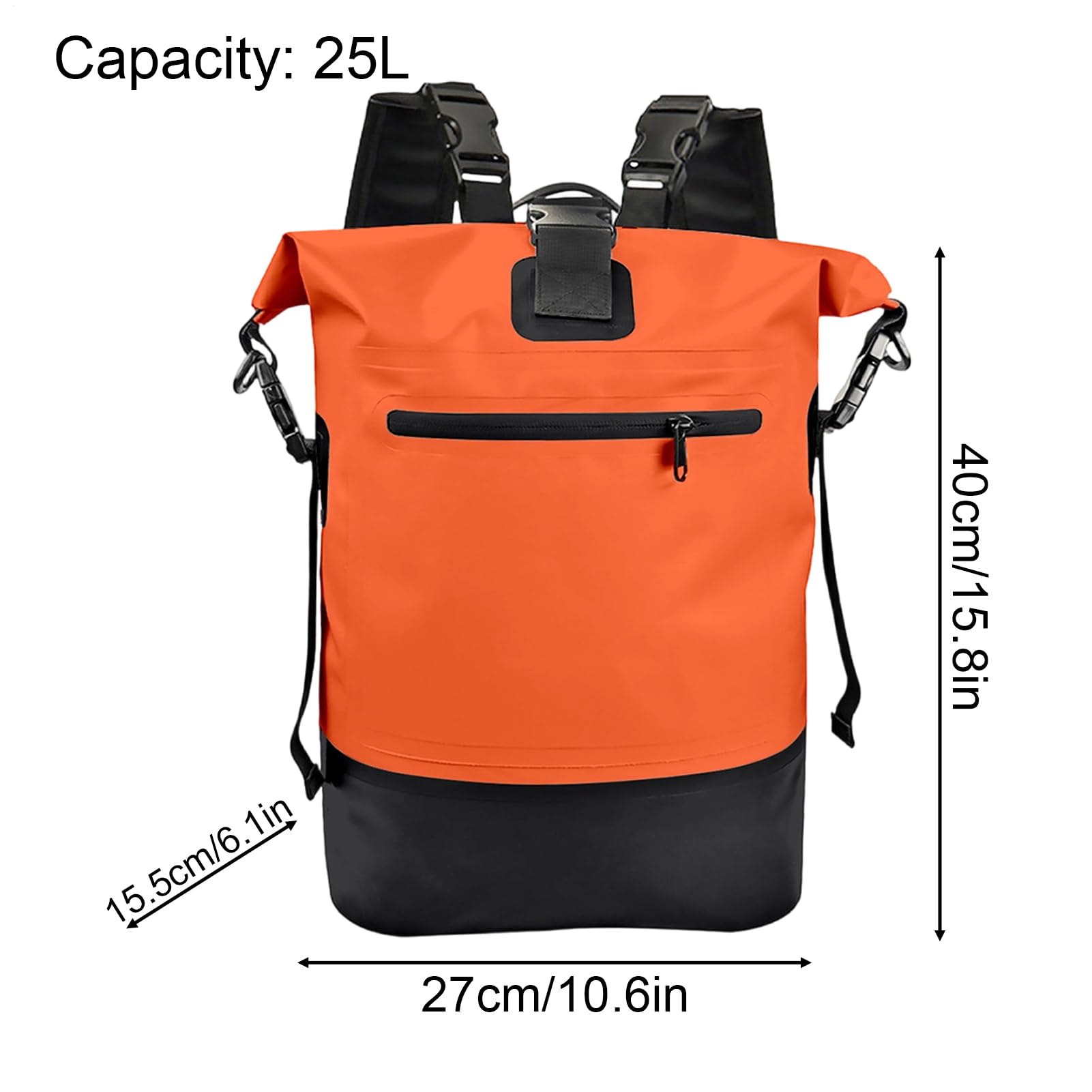 Bolsa de viaje impermeable – Mochila de senderismo resistente de 25 litros, bolsa acolchada para secado, mochila de viaje para hombres, senderismo, camping, al aire libre, montañismo, trekking