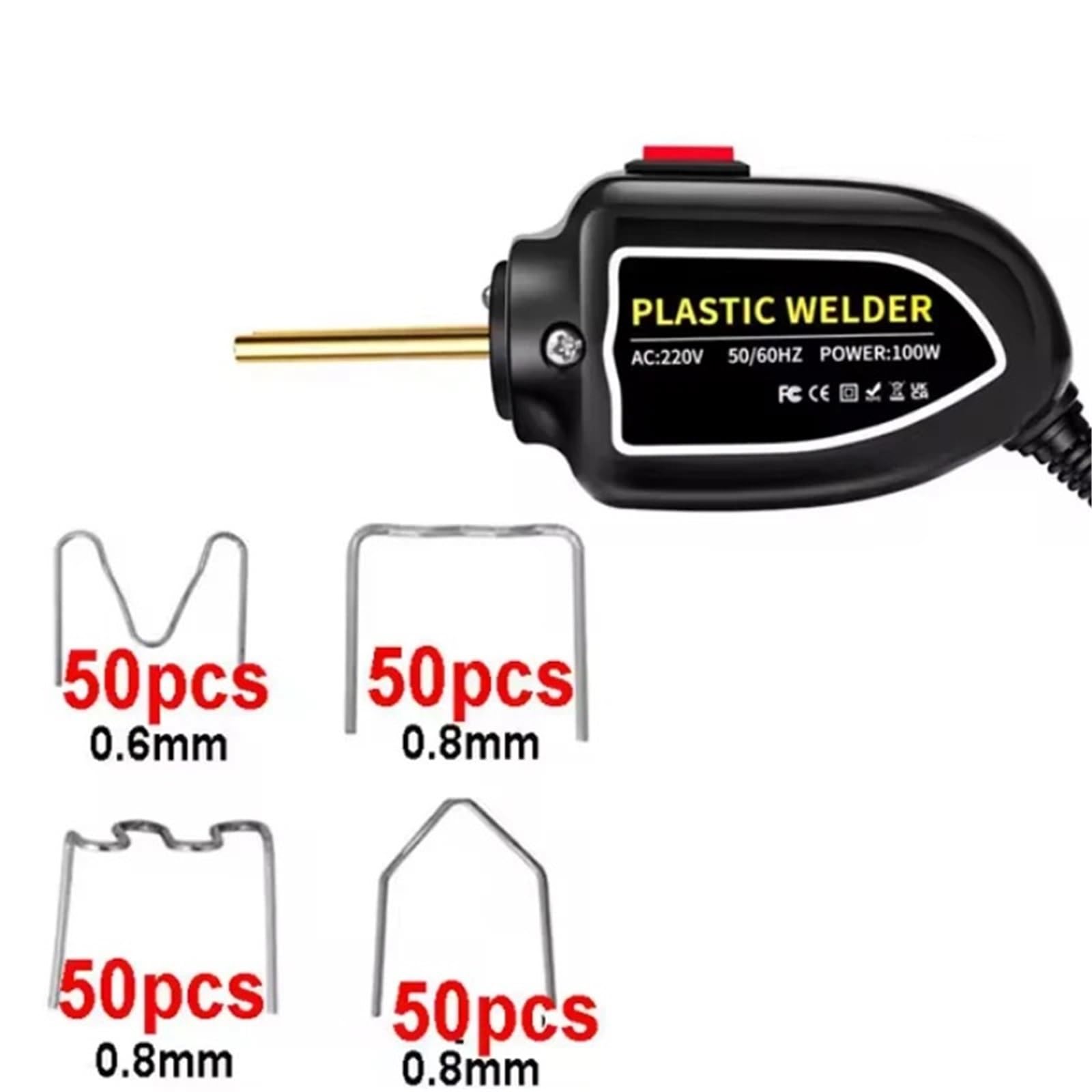 Machine à souder plastique 100 W, pistolet à souder plastique, agrafeuse à chaud 200 pièces, kit réparation pare-chocs, fer à souder Soudeuses électriques
