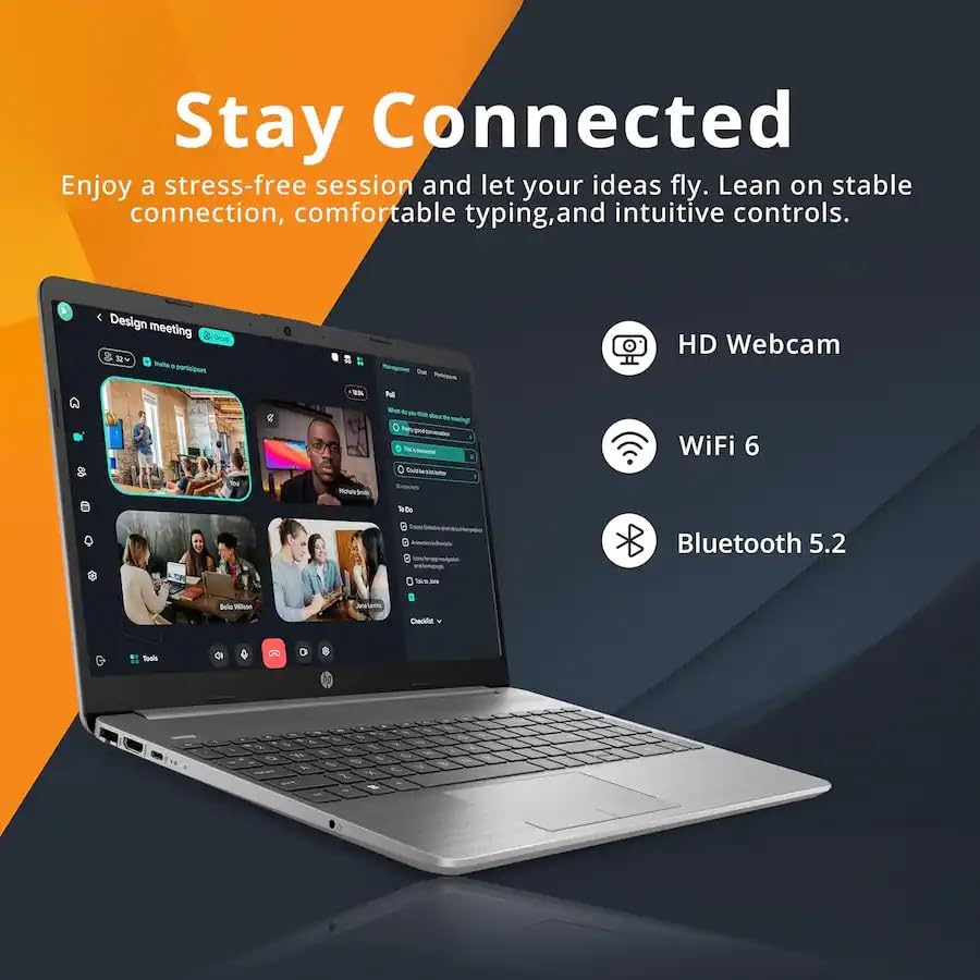Image of HP 15.6 inch Laptop | Intel Processor | 8GB DDR4 RAM | 512GB PCIe SSD | FHD 1080p Display | Windows 11 Home | Wi-Fi 6 & Ethernet | Full-Size Keyboard | Long Battery Life for Everyday Use
