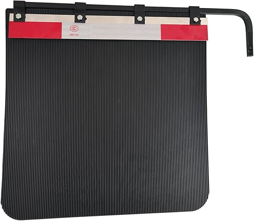 Miniatura 5 de Juego completo de 2 soportes de barra recta negra para colgar barro y reflector de aluminio para guardabarros, cinta reflectante para semircamiones,