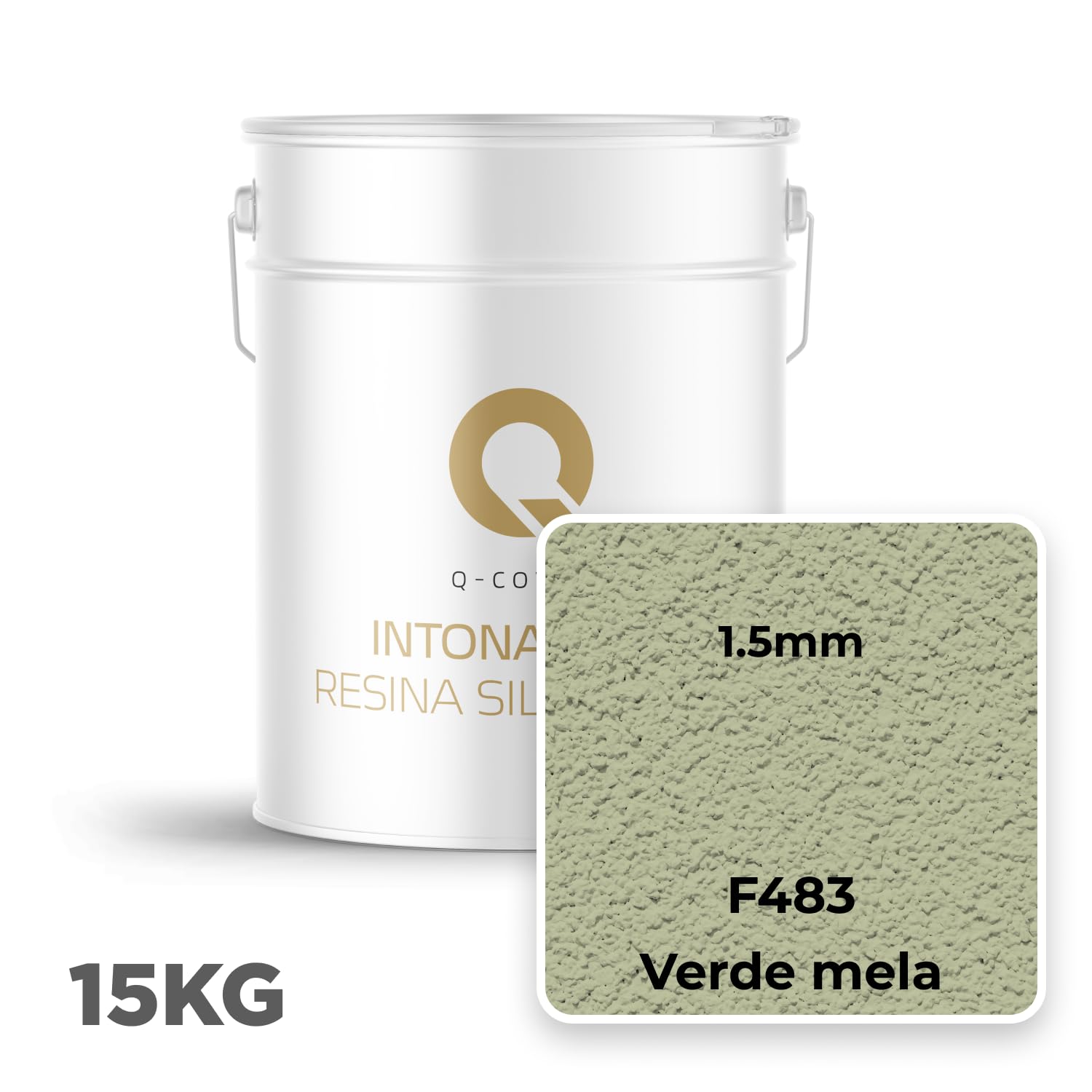 Intonaco In Resina Siliconica Verde Chiaro F483 15kg 1,5mm
