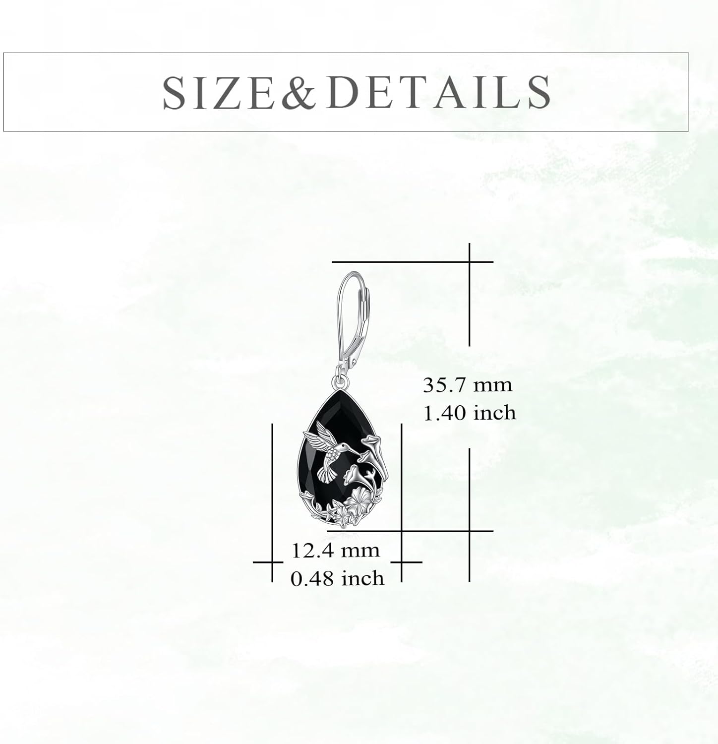 YFN Black Tourmaline Earrings Sterling Silver Dangle Drop Leverback Earrings Crystal Healing Jewelry Spiritual Protection Gifts for Women - Image 4