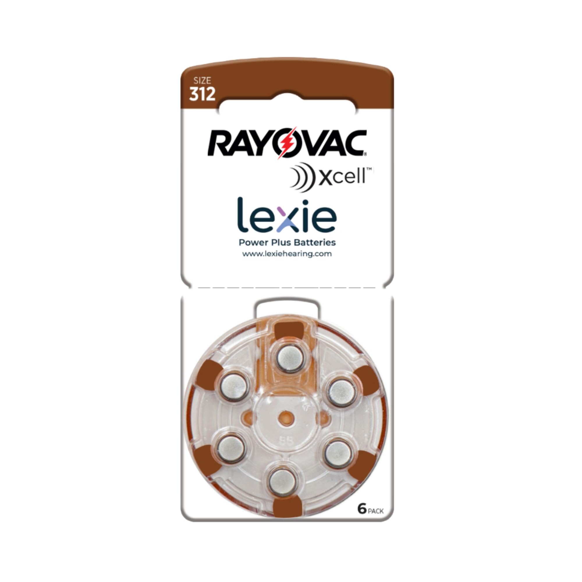 Rayovac Lexie OTC Hearing Aid Batteries Size 312 - Optimal Performance and Reliable Power Source, 1.45v Zinc-Air (60 Batteries)