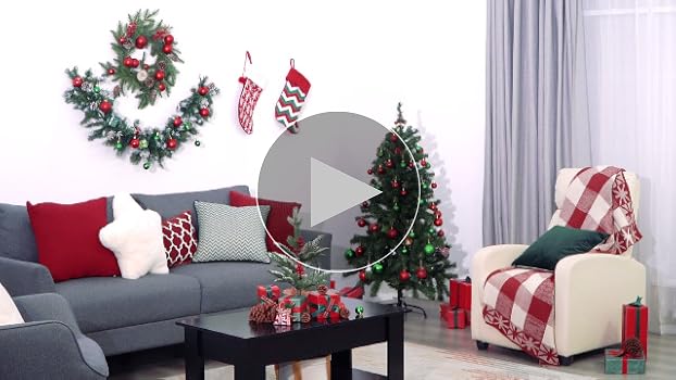 Buy Yaheetech 4.5ft Pre-lit Artificial Christmas Tree With Incandescent Warm White Lights Snow Flocked Full Prelighted Xmas Tree With 340 Branch Tips 150 Incandescent Lights Foldable Stand White